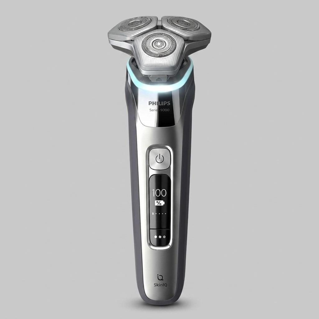 ماشین اصلاح موی صورت فیلیپس مدل S9985 صفرزن چرخشی باتریقابل شارژ ضدآب با تیغه کربن استیل و طراحی ارگونومیک ساخت هلند