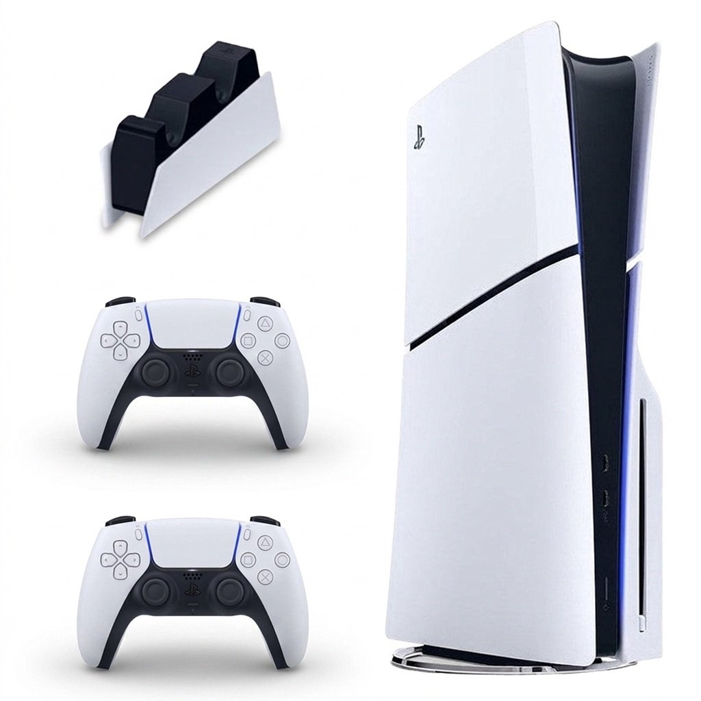 کنسول بازی سونی مدل PlayStation 5 Slim ظرفیت ۱ ترابایت (نسخه دیسکخور) به همراه دسته اضافی Galactic Purple