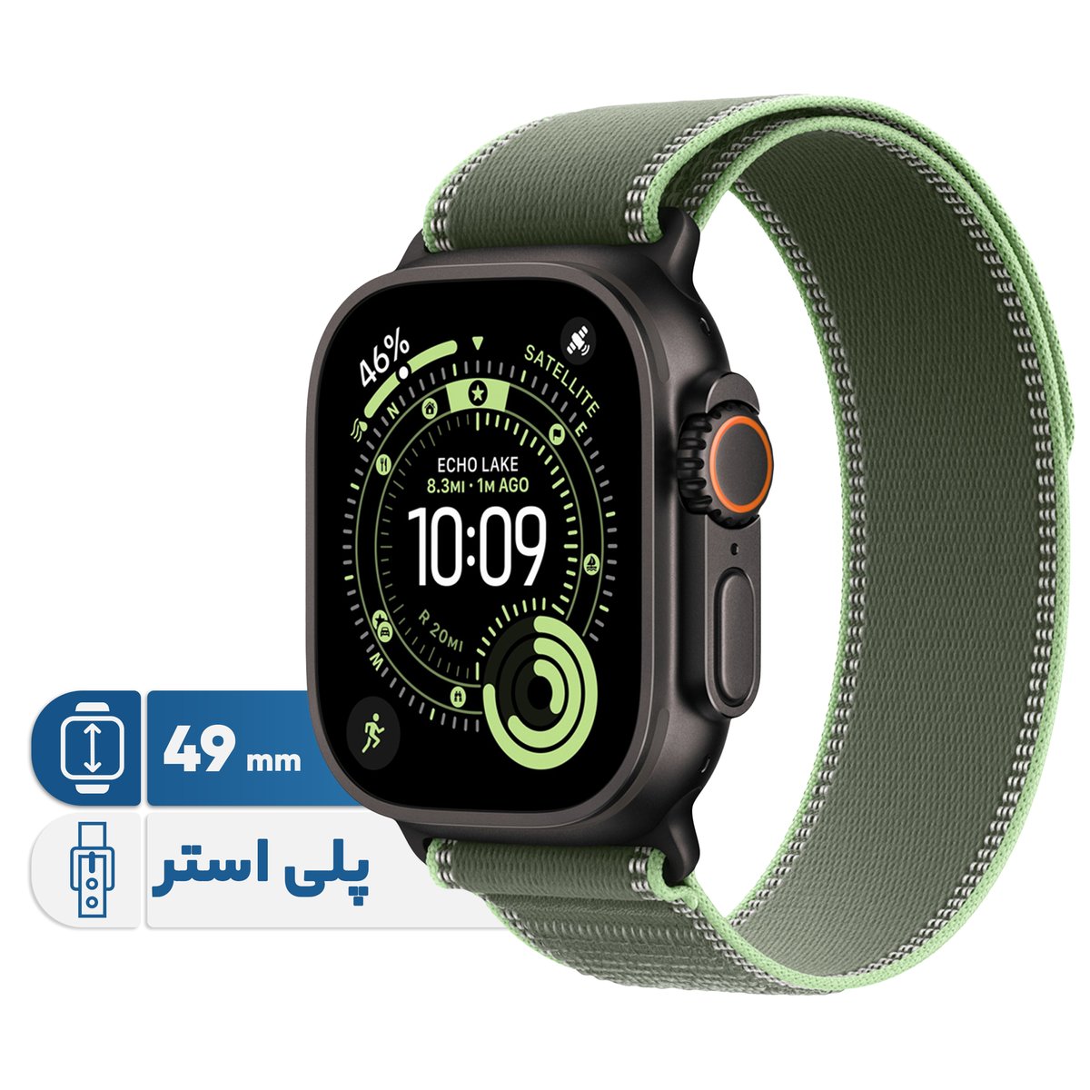 ساعت هوشمند ۴۹ میلی متری اپل مدل Ultra 3 Black Titanium Case با بند Trail
